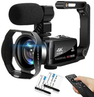 dragon123 אביזרים ליוטיוב Video Camera Camcorder 4K WiFi 48MP Vlogging Camera for YouTube with Microphone